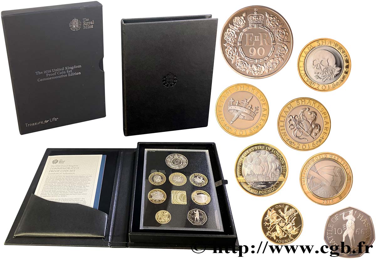 UNITED KINGDOM Série Proof 8 monnaies Edition Commémorative  2016  MS 