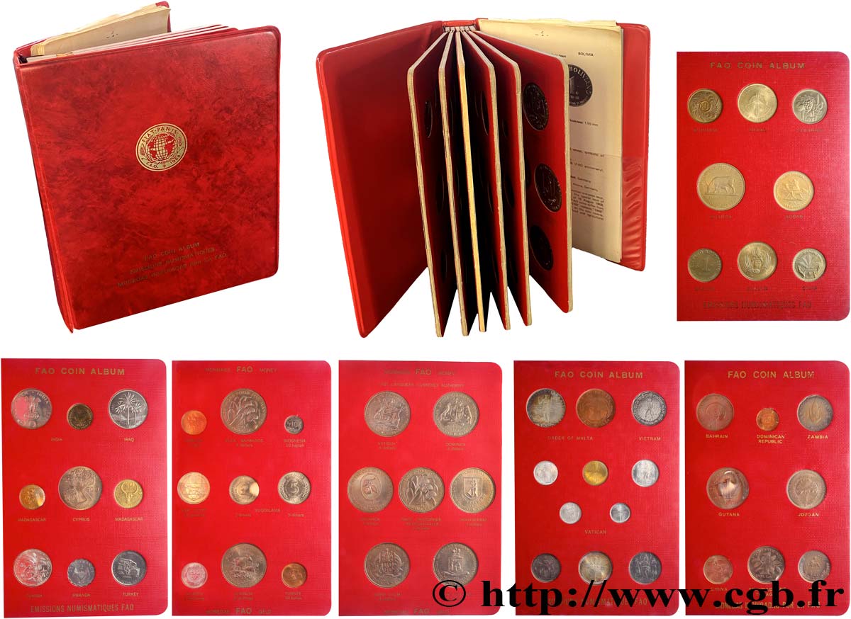 WORLD COINS LOTS Album FAO 52 monnaies n.d. - AU 