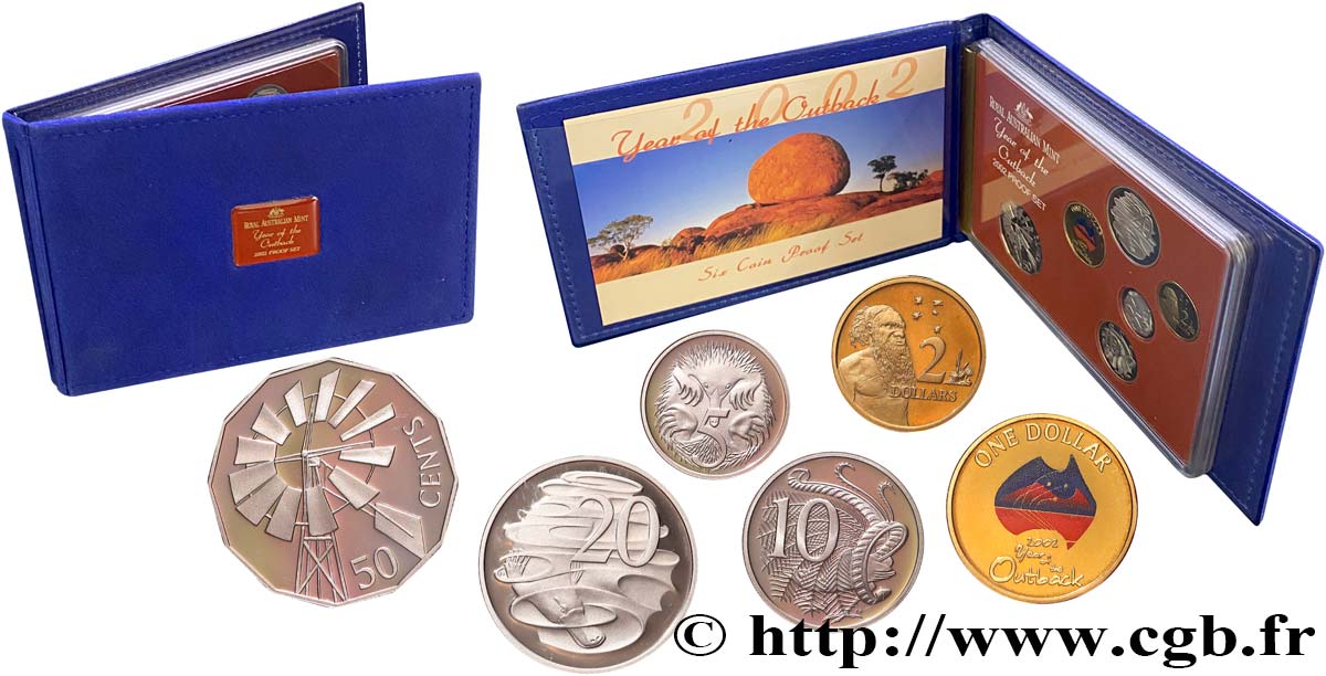 AUSTRALIE Série Proof 6 monnaies 2002  BE 