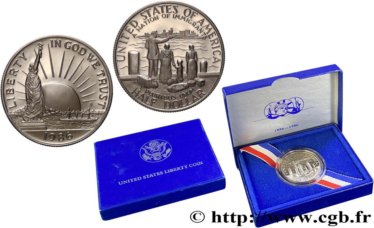 UNITED STATES OF AMERICA 1/2 Dollar Proof statue de la Liberté / immigrants 1986 San Francisco - S MS 