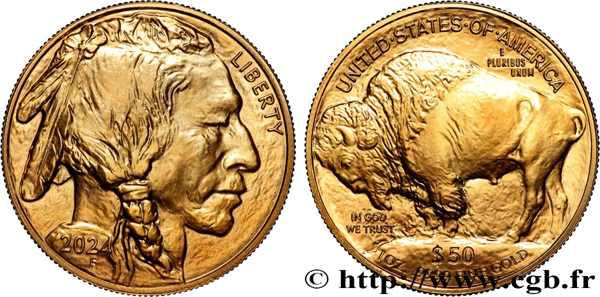 INVESTMENT GOLD 1 Oz - 50 Dollars “American Buffalo” 2024  MS 