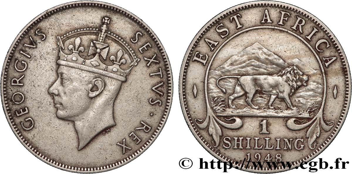 BRITISCH-OSTAFRIKA 1 Shilling Georges VI 1948 British Royal Mint SS 