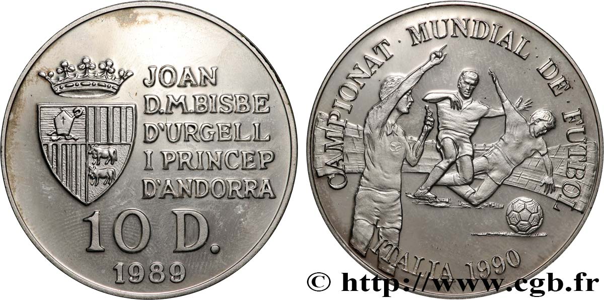 ANDORRA 10 Diners Proof Coupe du Monde 1990 1989  fST 