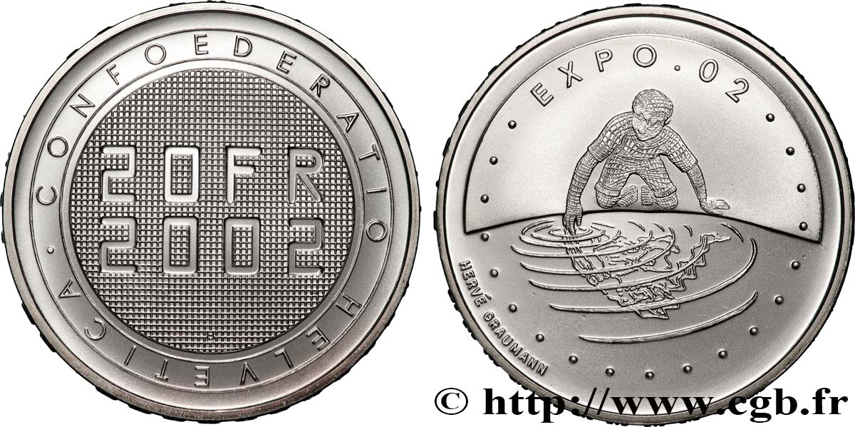 SWITZERLAND 20 Francs Expo‘02 2002 Berne - B MS 