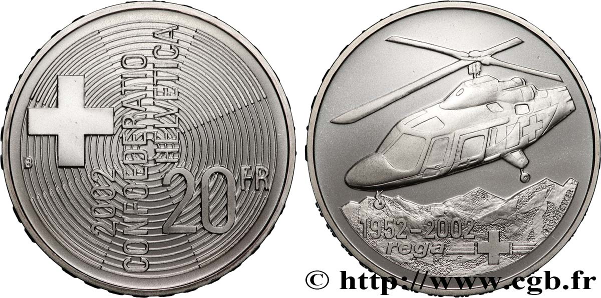 SCHWEIZ 20 Francs Garde aérienne de sauvetage 2002 Berne - B ST 