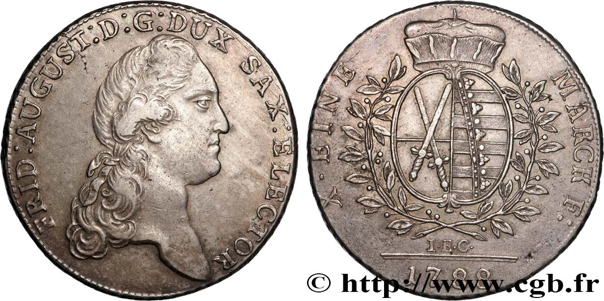 ALEMANIA - SAJONIA Thaler Frédéric-August III 1788 Dresde MBC 