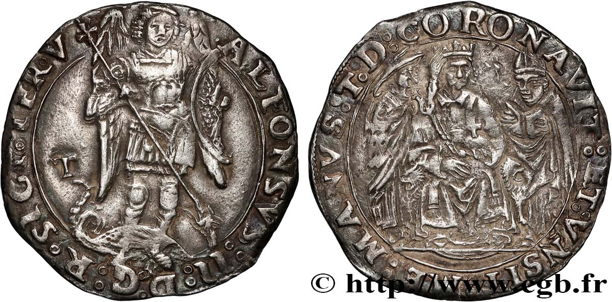 ITALY - KINGDOM OF NAPLES - ALFONSO II OF ARAGON Coronato n.d. Naples XF 