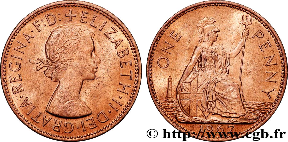 REINO UNIDO 1 Penny Elisabeth II 1967 Londres SC 