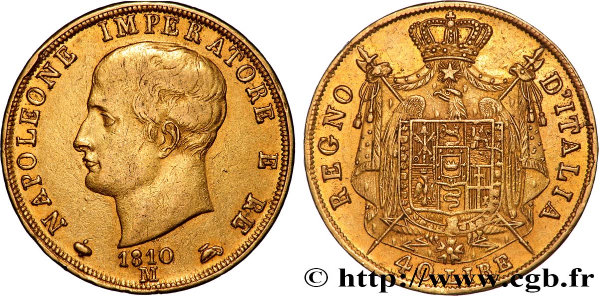 INVESTMENT GOLD 40 Lire 1810 Milan BB/q.SPL 