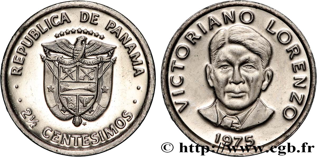 PANAMA 2 1/2 Centesimos Proof Victoriano Lorenzo 1975 Franklin Mint TTB+ 