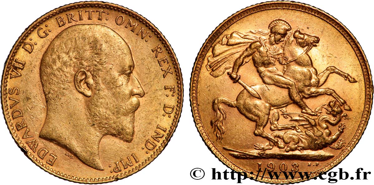 INVESTMENT GOLD 1 Souverain Edouard VII 1903 Londres XF 