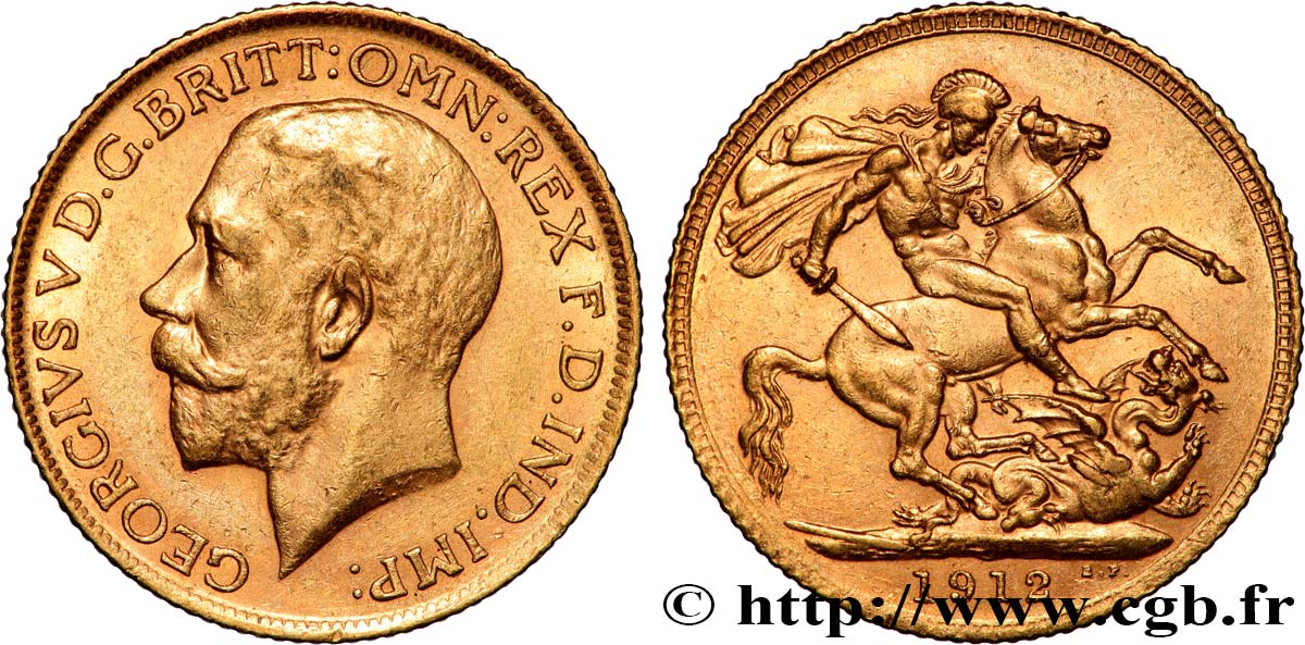 INVESTMENT GOLD 1 Souverain Georges V 1912 Londres fVZ 