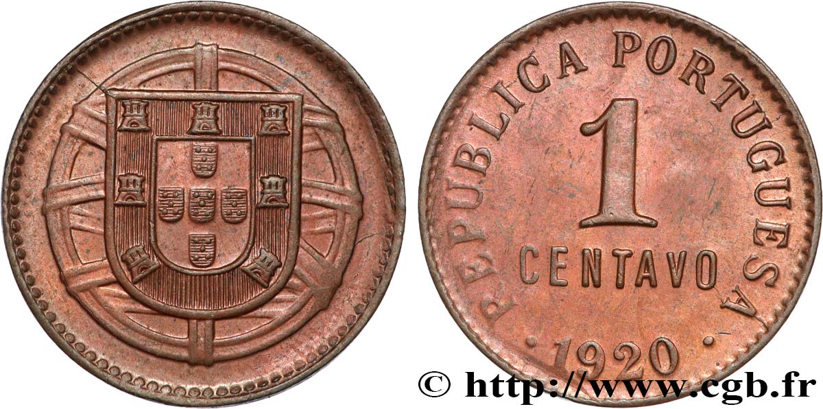 PORTUGAL 1 Centavo 1920  AU 
