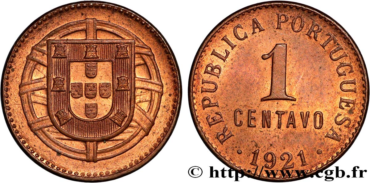 PORTUGAL 1 Centavo 1921  AU 