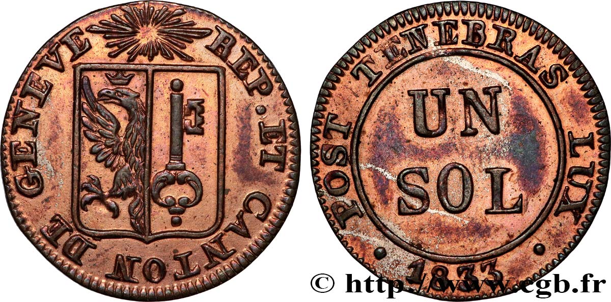 SWITZERLAND - REPUBLIC OF GENEVA 1 Sol 1833  AU 