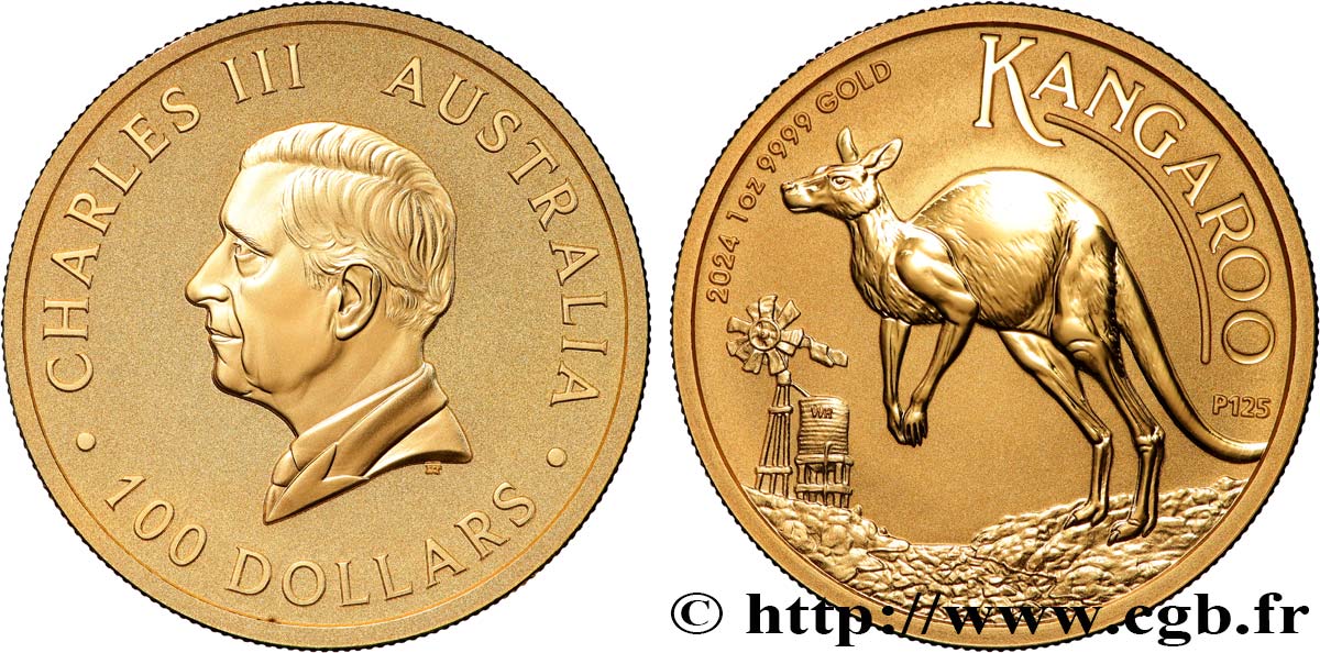 INVESTMENT GOLD 1 Oz - 100 Dollars Kangourou 2024 Perth MS 