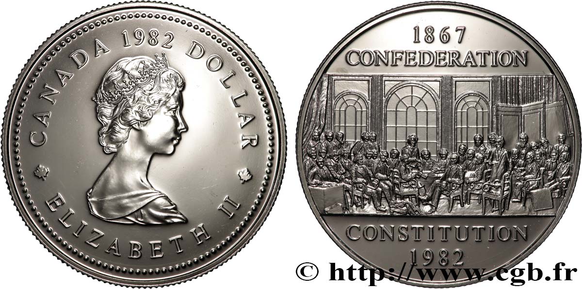 CANADA 1 Dollar Elisabeth II / 125e anniversaire de la Confédération 1982  SPL 