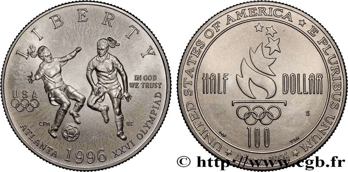 UNITED STATES OF AMERICA 1/2 Dollar Jeux Olympiques d’Atlanta - Football 1996 San Francisco - S MS 