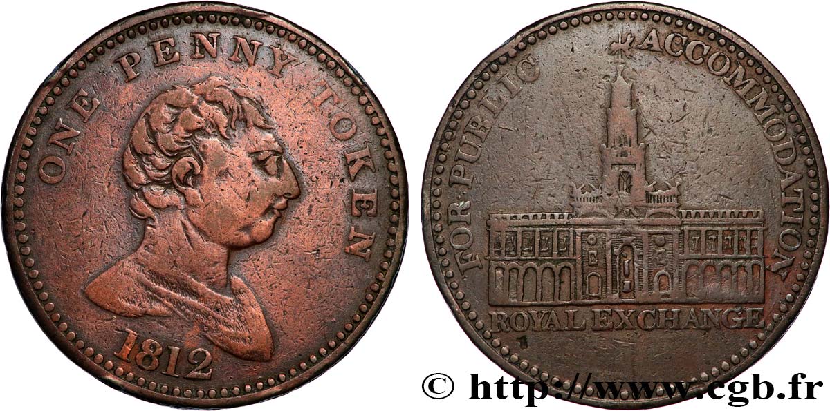 BRITISH TOKENS 1 Penny Token 1812  VF 