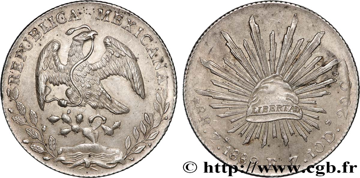 MEXIQUE 8 Reales 1889 Zacatecas TTB 