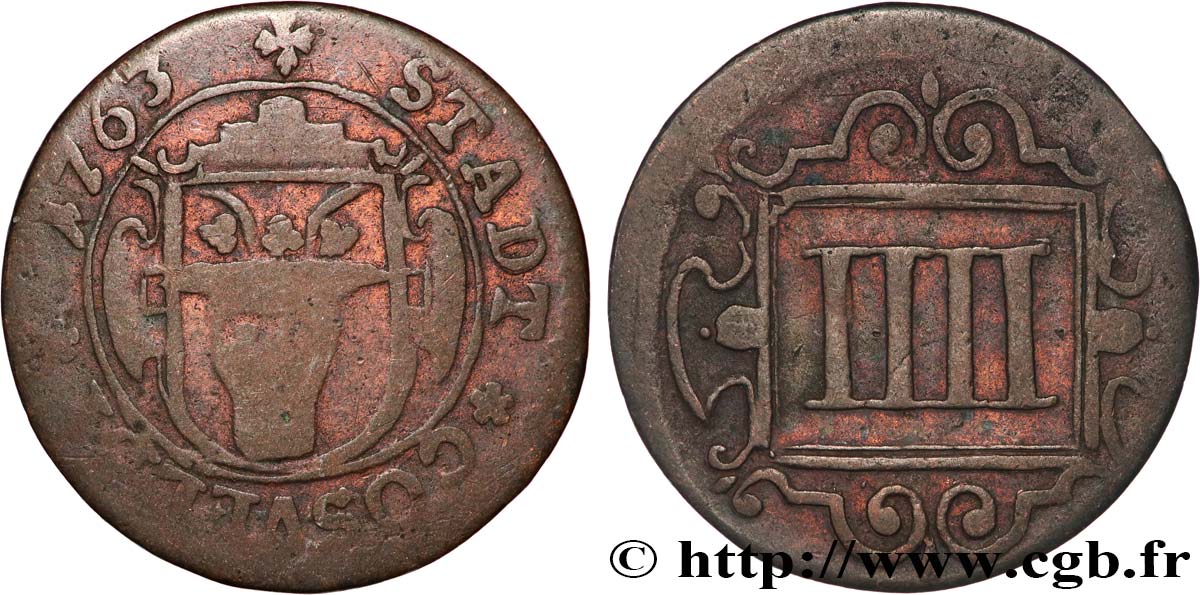 ALEMANIA - COESFELD IIII (4) Pfennig emblème 1763  BC 