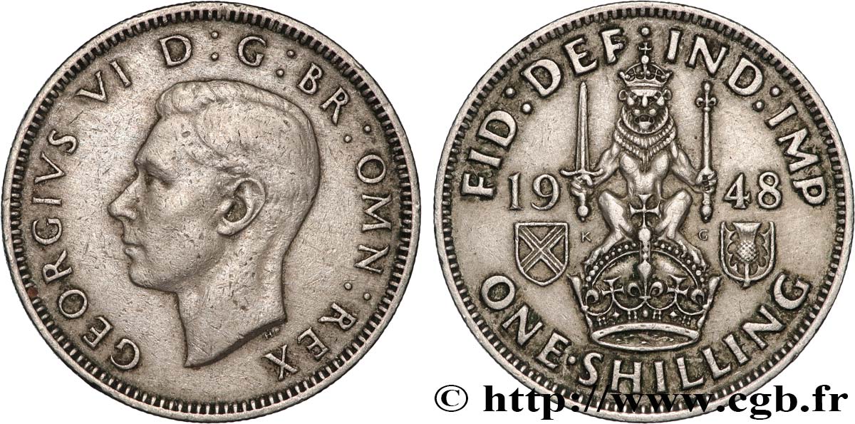 REINO UNIDO 1 Shilling Georges VI ‘Scottish reverse’ 1948  MBC 