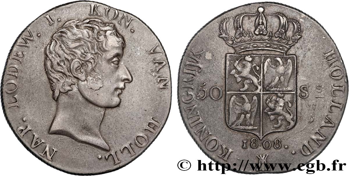 HOLLAND - KINGDOM OF HOLLAND - LOUIS NAPOLÉON 50 Stuivers 1808 Utrecht AU 