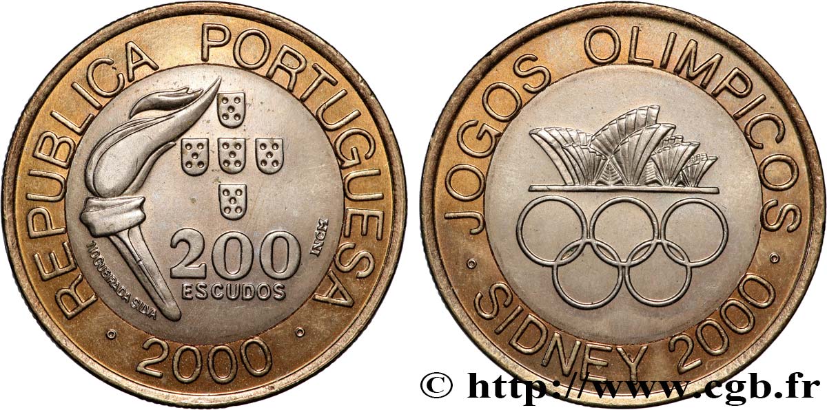 PORTUGAL 200 Escudos Jeux Olympiques de Sydney 2000  AU 
