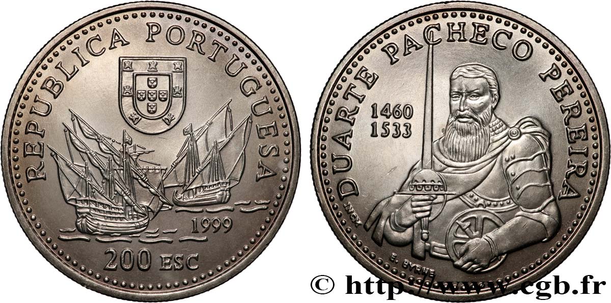 PORTUGAL 200 Escudos Duarte Pacheco Pereira 1999  SPL 