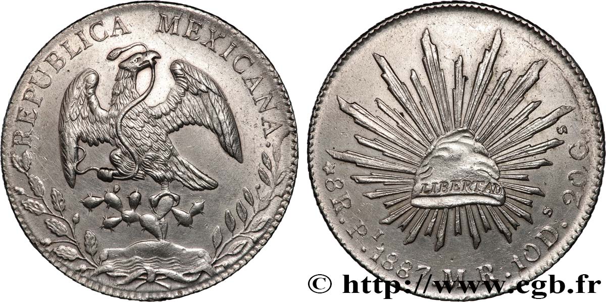 MEXIQUE 8 Reales 1887 San Luis Potosi SUP 