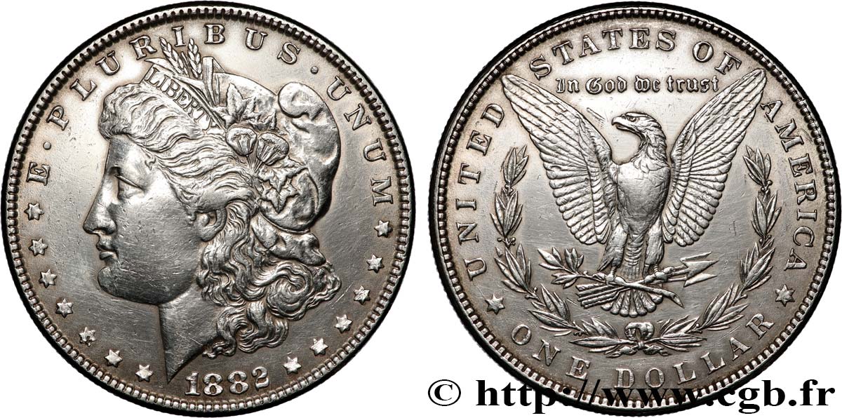 ÉTATS-UNIS D AMÉRIQUE 1 Dollar type Morgan 1882 Philadelphie TTB 