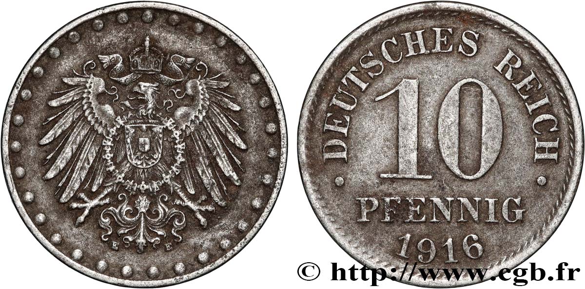 ALLEMAGNE 10 Pfennig 1916 Muldenhütten TTB 