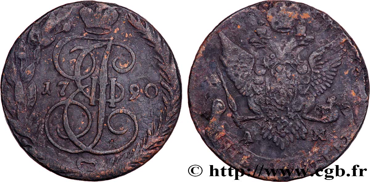 RUSSLAND 5 Kopecks Catherine II 1790 Annensk fSS 