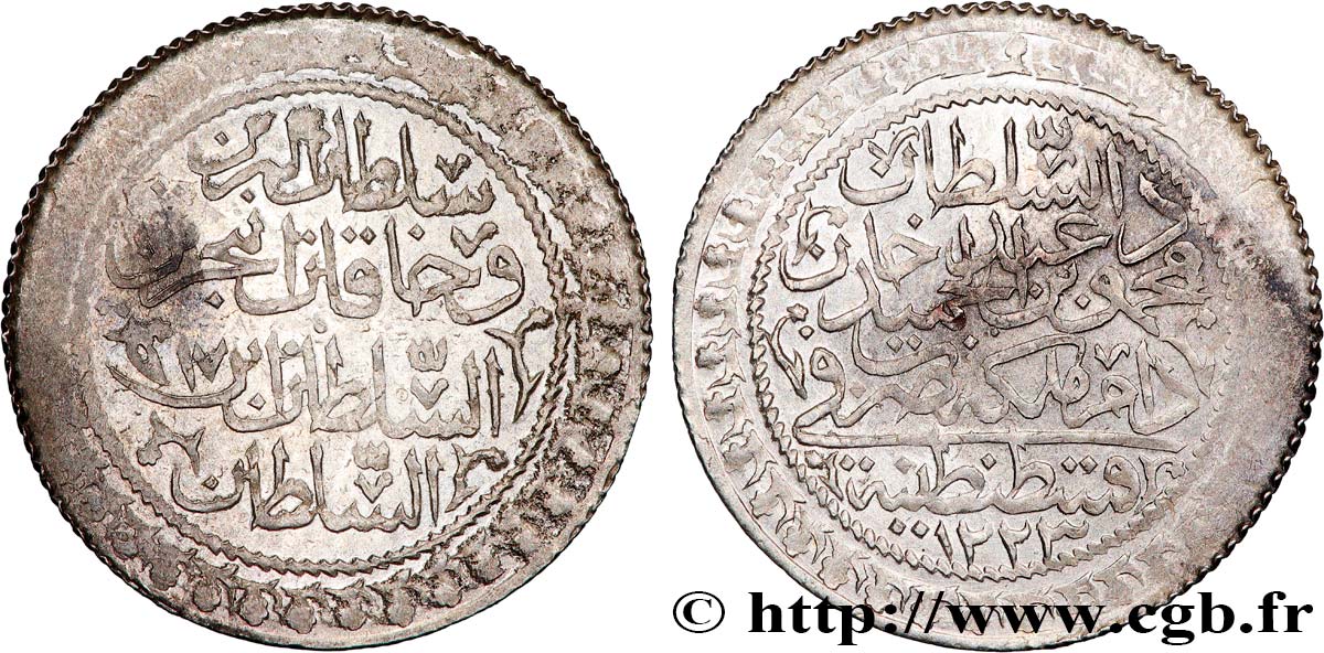 TURKEY - OTTOMAN EMPIRE 30 Para au nom de Mahmud II 1808 Constantinople AU 