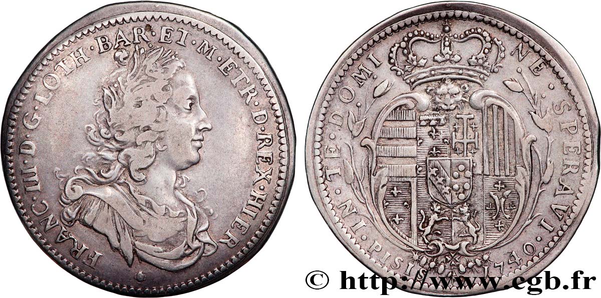 ITALIE - GRAND DUCHÉ DE TOSCANE - PIERRE-LÉOPOLD Ier DE LORRAINE 1/2 Francescone (5 Paoli)  1740 Pise XF 