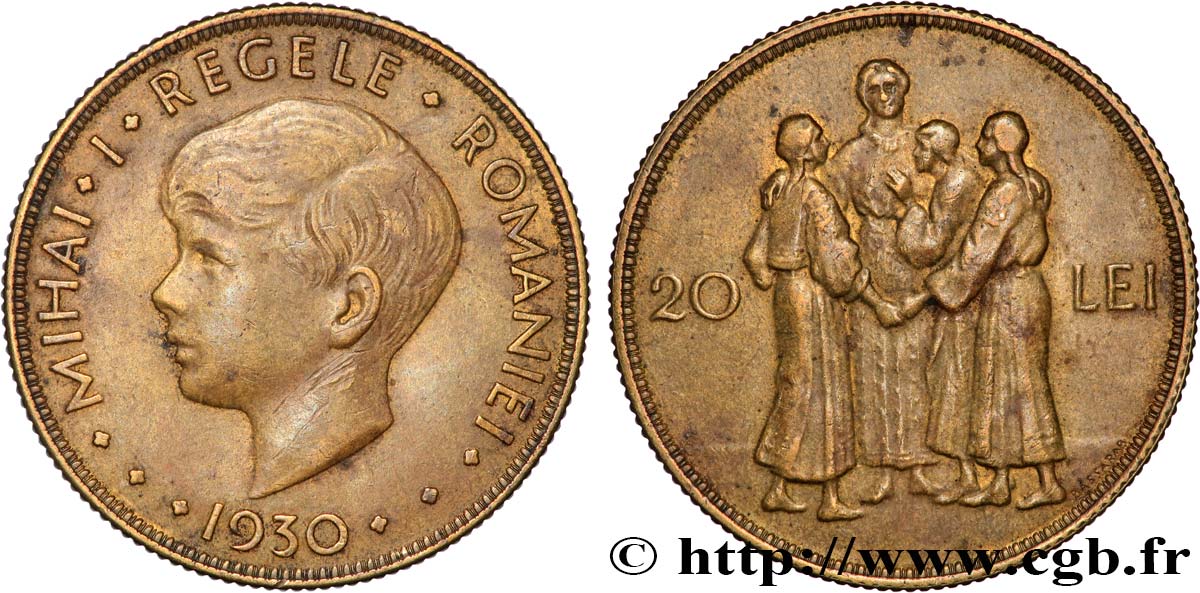 RUMÄNIEN 20 Lei buste du roi Michel Ier 1930 Londres SS 