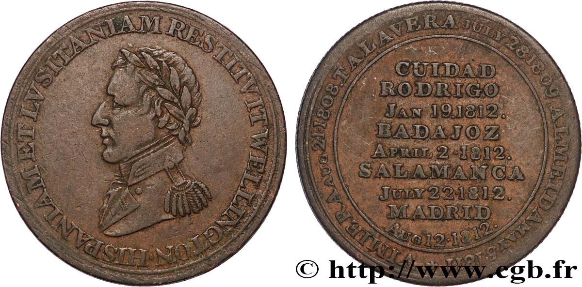 ROYAUME-UNI (TOKENS) 1/2 Penny Hull Wellington 1812  TTB 