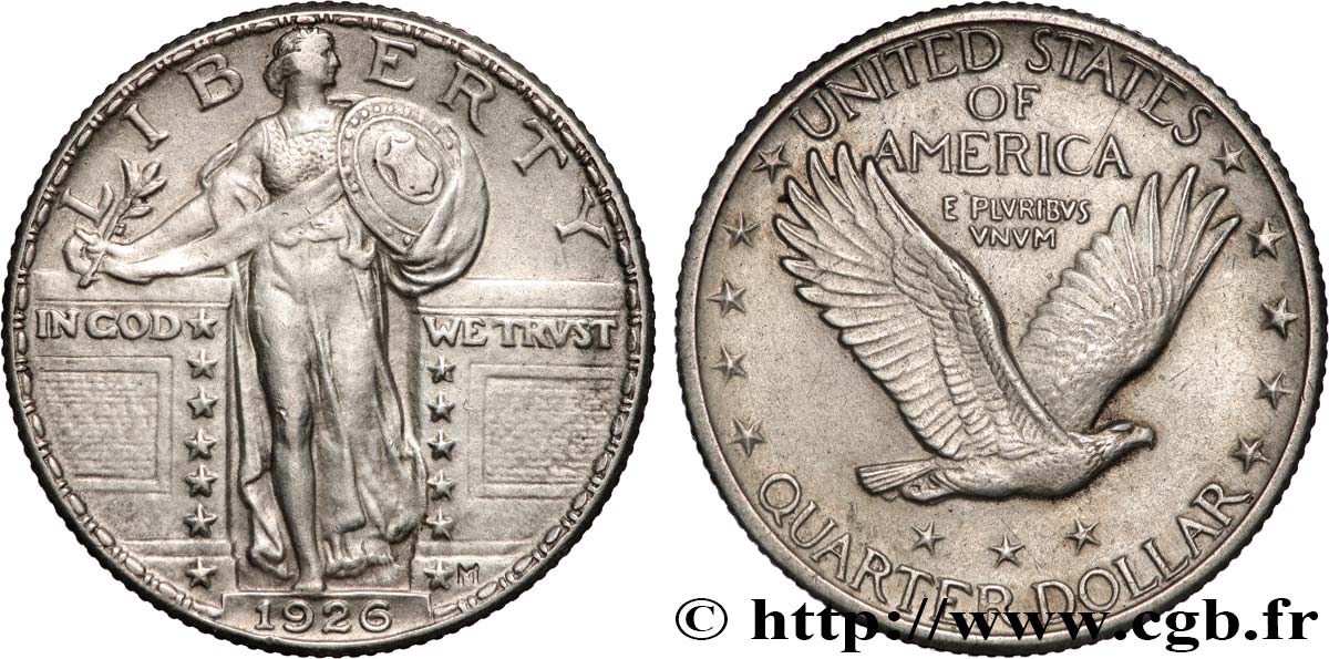 ESTADOS UNIDOS DE AMÉRICA 1/4 Dollar Liberté 1926 Philadelphie MBC+ 