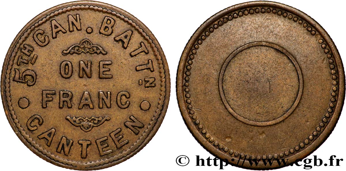 CANADA Token Cantine Militaire - 5eme bataillon  n.d.  TTB+ 