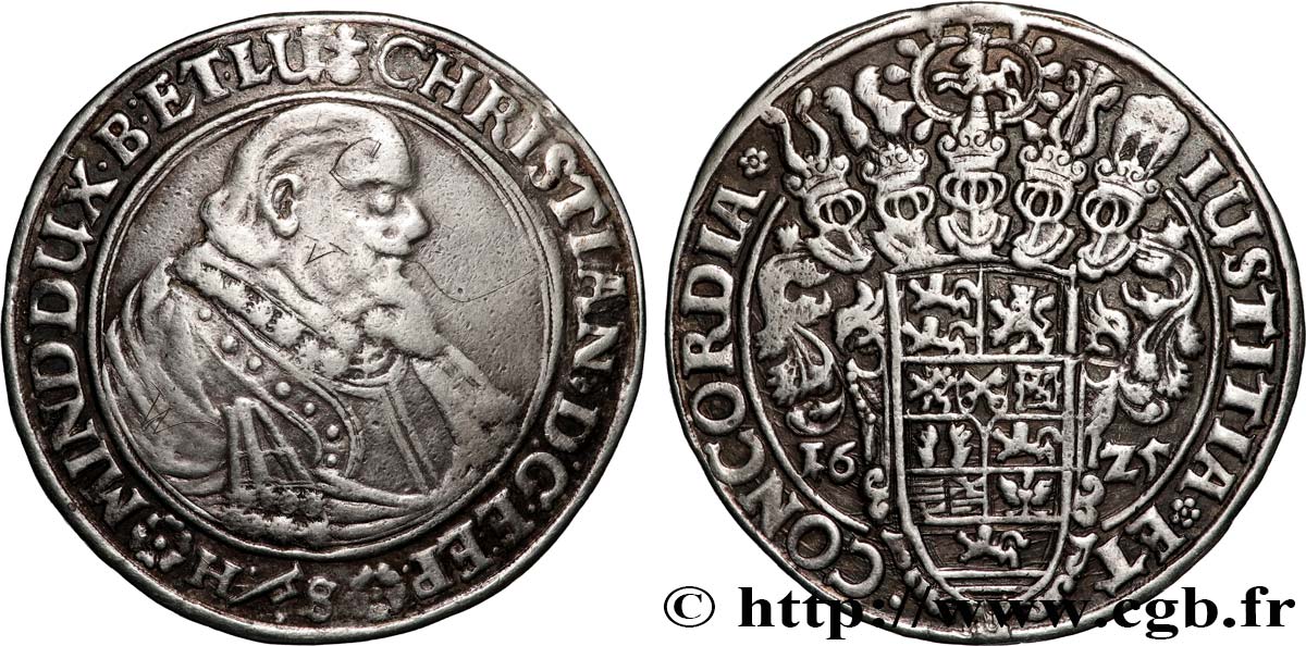 ALLEMAGNE - DUCHÉ DE BRUNSWICK LUNEBOURG CELLE - CHRISTIAN, ÉVÊQUE DE MINDEN Thaler 1625 Clausthal SS 