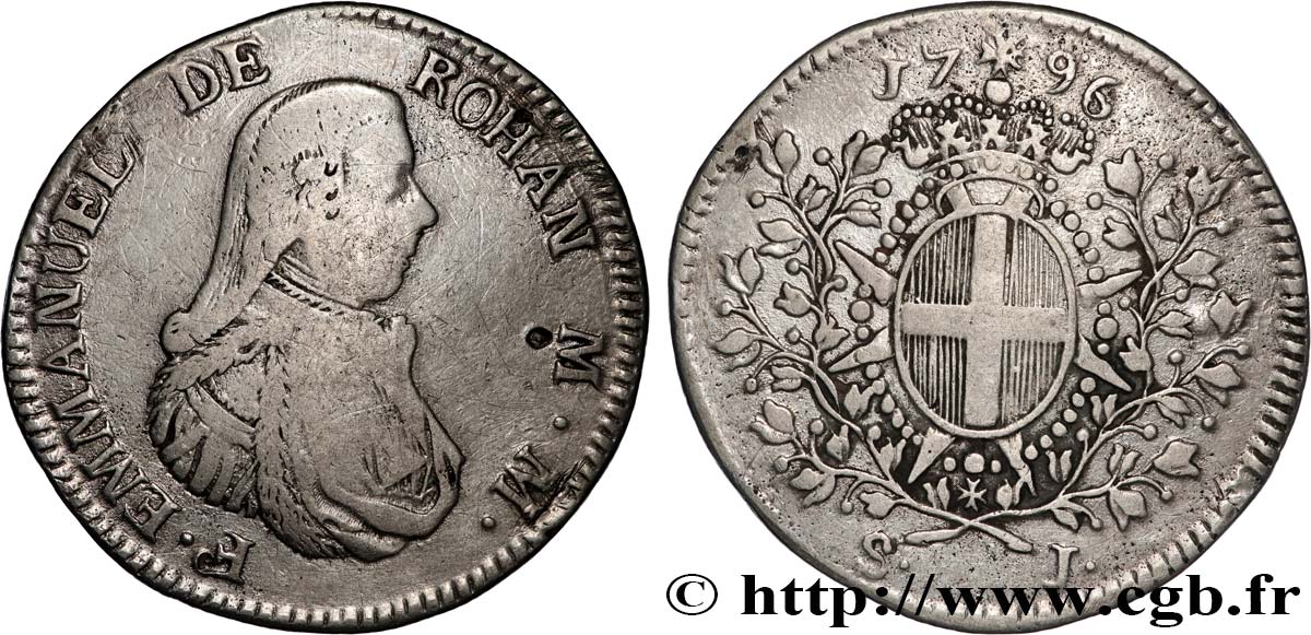 MALTA - EMMANUEL DE ROHAN 1 Scudo  1796  VF 