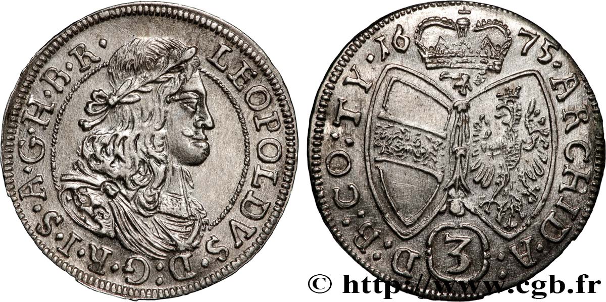 AUSTRIA - LEOPOLD I 3 Kreuzer  1675 Vienne AU 