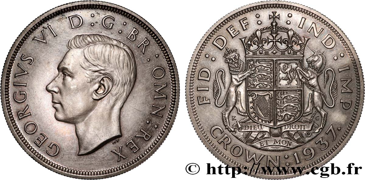 GRANDE-BRETAGNE - GEORGES VI 1 Crown  1937  fST 