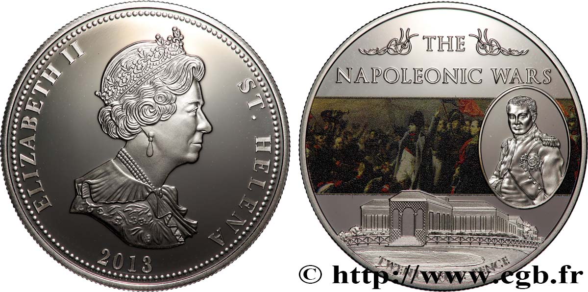 ST HELENA 25 Pence Proof Guerre Napoléonienne  2013  MS 