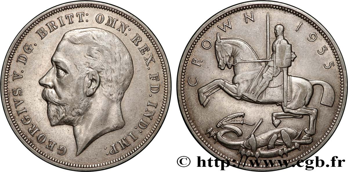 UNITED KINGDOM 1 Crown Georges V 1935  AU 