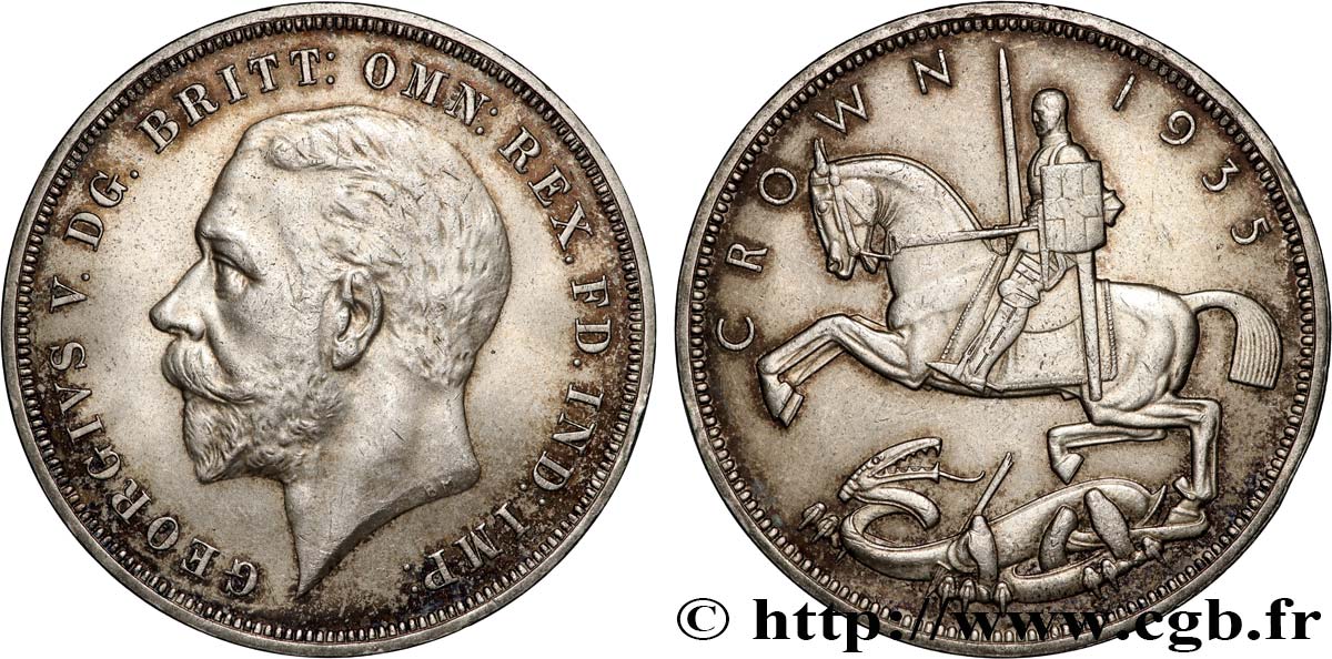 UNITED KINGDOM 1 Crown Georges V 1935  AU 