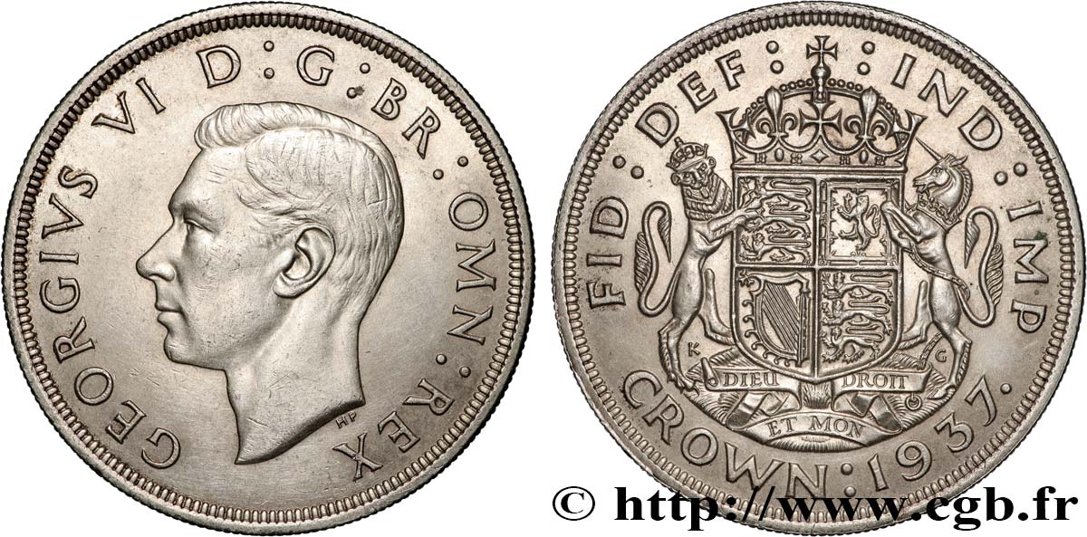 ROYAUME-UNI 1 Crown Georges VI 1937  SUP 
