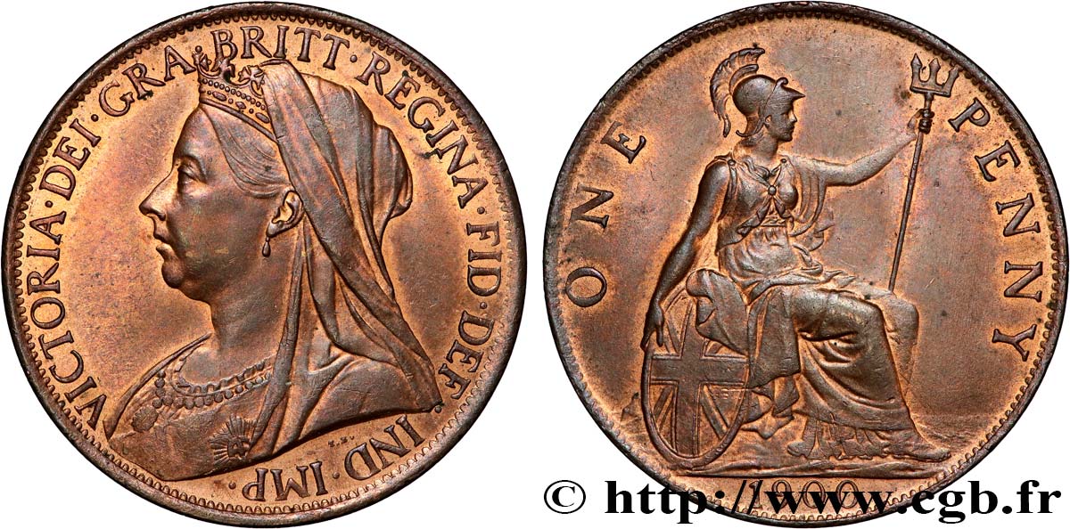 REGNO UNITO 1 Penny Victoria “old head” 1900  SPL 