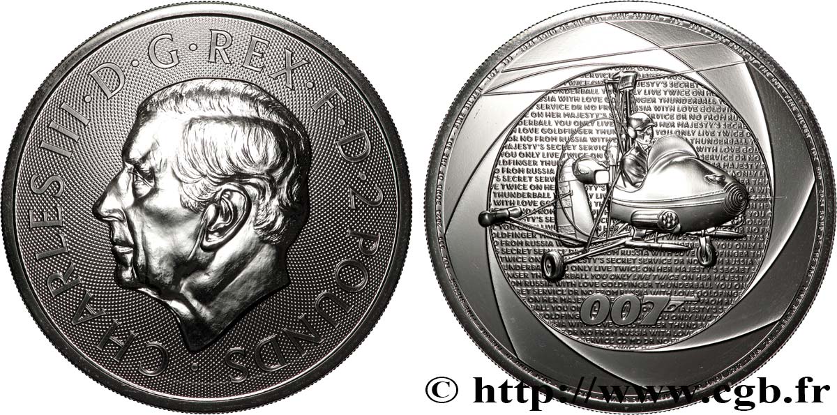 ARGENT D INVESTISSEMENT 1 Oz - 2 Pounds James Bond 2024  FDC 