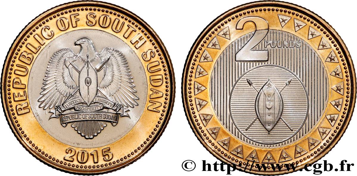 SOUDAN DU SUD 2 Pounds 2015 Pretoria SPL 